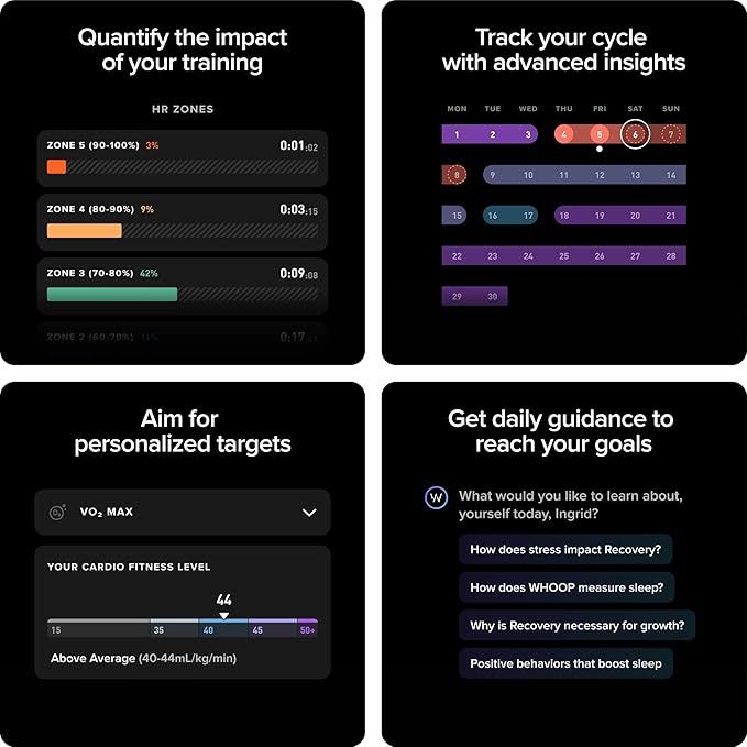WHOOP 5.0/MG Activity Tracker - 12 Month Membership - Health and Fitness Wearable – 24/7 Activity and Sleep Tracker, Personalized Coaching, Menstrual Cycle Insights – 14+ Days Battery Life