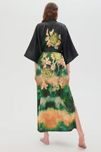 PRODESIGN Kimono Robes for Women - Long Silky Sleepwear Nightgown Bathrobe Floral Dressing Gowns Blouse Bride Bridesmaid Robe