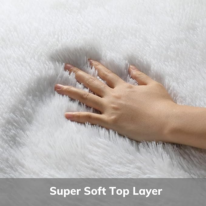 2x4 Non-Slip Shaggy Runner Rug, Ultra Soft Fluffy Plush Modern Indoor Area Rug for Hallway Bedroom Living Room Kitchen Entryway Fuzzy Carpet