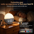 Sunrise Alarm Clock for Bedrooms – Gentle Wake Up Light with Soothing Night Light & Ambient Sounds, Alarm Clock for Heavy Sleepers, Shift Workers, Kids & Adult, Relaxing Bedside Lamp Gift