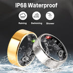 FAHKNS Smart Health Ring for Women Men: Fitness Tracker Ring with Heart Rate,Blood Oxygen,Sleep Monitor,Stress,Steps Counter,IP68 Waterproof for iOS & Android,No APP Fees (Rose Gold,10#)
