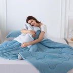 COTTEBED 3PCS Olive Green Comforter Set Queen Size - Jersey Knit T-Shirt Feeling Ultra-Soft Cute Cozy Lightweight Bedding Blanket Quilt Down Set & Pillowcase for All Season Use, Full Queen 88x92 inch