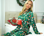 Ekouaer Women Satin Silk Pajamas Classic Long Sleeve Button Down Pjs Set Soft Loungewear