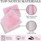 duduta Pink Faux Fur Table Runner 48 inches Long, Fluffy Spring Easter Dresser Runner Coffee Table Runner Girls Room Decor