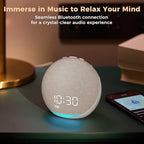 Sound Machine Alarm Clock for Bedroom: 25 Natural Sleep Sounds - White Noise Machine for Adults Kids Baby - Gentle Wake Up Alarm with Bluetooth Speaker - Putty