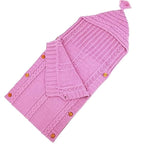 XMWEALTHY Newborn Baby Wrap Swaddle Blanket Knit Sleeping Bag Receiving Blankets Stroller Wrap for Baby Pink 0-6 Month