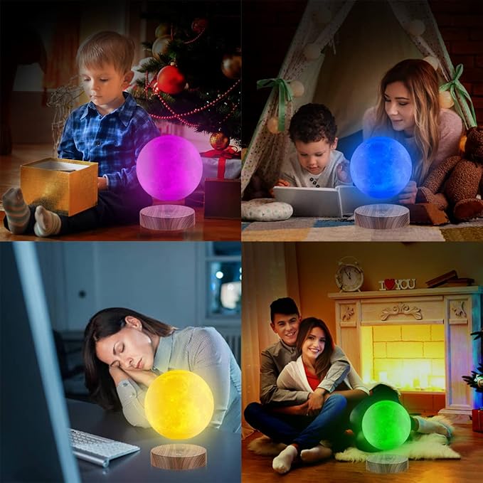 VGAzer Levitating Moon Lamp, Floating and Spinning 3D Moon Light 16 Colors Model ,Gifts for Women,Thanksgiving Christmas Gifts for Kids,Friends