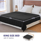 yescool Weighted Blanket for Adults (30 lbs, 88” x 104”, Black) Cooling Heavy Blanket for Sleeping Perfect for 290-310 lbs, King Size Breathable Blanket with Premium Glass Bead