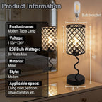 EOEYYOYB Crystal Table Lamp with 3 Way Dimmable Touch Control, Nightstand with USB A+C Ports, Modern Bedside Touch Lamp for Bedroom, Living Room, Office Reading, Black
