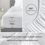 CozyLux Satin Sheets King Size Sheet Set - 4 Piece Silky King Sheets, Luxury White King Bed Set with Smooth and Soft Microfiber, Includes 1 Fitted Sheet, 1 Flat Sheet and 2 Pillowcases