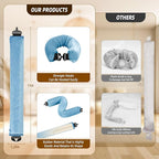 Heatless Curls Overnight Rods Jumbo Set, Heatless Hair Curler Velvet Satin Jumbo Flexi Rods to Sleep in, No Heat Overnight Sleeping Blowout Curls Wave Styling Tools with Silk Scarf 4pcs Blue