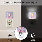 Rocket Night Lights Plug Into Wall, Playful Fanciful Moon Stars None Pastel Peach Plug in Night Light with Dusk to Dawn Sensor for Bathroom Closet Laundry Room Decor 1pcs