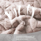 Exclusivo Mezcla Fleece Twin Size Blanket for Bed, 90x66 Inches Soft Cozy Jacquard Flannel Blankets, Lightweight Fuzzy Plush Warm for Women, Camel