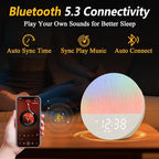 Sunrise Alarm Clock for Morning Wake-Up: White Noise Machine with 30 Soothing Sounds 9 Colors Light for Bedroom - Gentle Gradual Wake Up Light for Heavy Sleepers Adjustable Brightness Volume - Beige