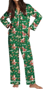 Ekouaer Satin Pajama Set for Women Silky Sleepwear Long Sleeve Top and Pants Button Down Pjs Lounge Set