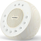 Housbay White Noise Sound Machine for Sleeping, 35 Soothing Sounds, Small Sleep Machine for Adults, Wood Grain Design for Bedroom & Noise Canceling
