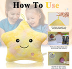 Throw Pillows for Couch Bed Living Room Decor Home Sofa Pillows Chair Lumbar Birthday New Year, Large Cute Decoration Soft Plush Star Shaped Throw Pillow Sets Colorful Yellow