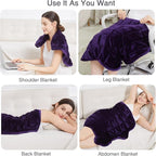 Alomidds Weighted Lap Blanket 7lbs, Cozy Breathable Flannel Weighted Lap Pad for Adults, Small Weighted Blanket for Travel, Sleeping, Couch, Purple, 29" x 24"