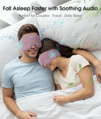 MUSICOZY Bluetooth Sleep Headphones, Wireless Sleep Mask with Bluetooth 5.4, Ultra-Thin Stereo Speakers, 14H Playtime, Comfortable Eye Mask for Side Sleepers, Travel & Relaxation Gifts for Men Women