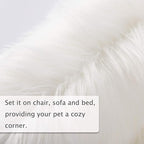 Asrug Soft Faux Fur Pet Mat Plush and Fluffy Dog Rug Ultra Cozy Pet Throw Rug for Dogs Cats, Luxury Soft Faux Sheepskin Chair Cover Seat Pad Shag Fur Dog Rugs Bed for Bedroom, White, 3ftx5ft