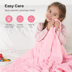 Kivik Weighted Blanket 7 lbs, 41" x 60" Pink Weighted Blankets for Small Single/Twin Size Bed, All-Season Breathable Soft Heavy Blanket for Travel, Calming & Sleep, Washable