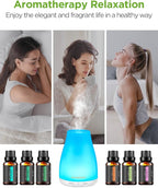 InnoGear Essential Oil Diffuser with Oils, 100ml Aromatherapy Diffuser with 6 Essential Oils Set, Aroma Cool Mist Humidifier Gift Set, White