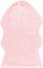 SAFAVIEH Faux Sheep Skin Collection 4' x 6' Pink FSS115G Silken Glam 2.35-inch Thick Area Rug