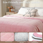 Topblan Sherpa Fleece Weighted Blanket 12lbs, Uniformed Color with Fuzzy Fleece and Shaggy Sherpa to Help with Better Sleep, 48x72 inches, Pink