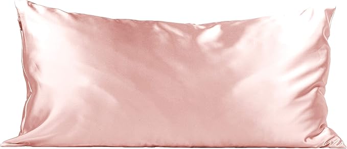 Kitsch Satin Pillowcase with Zipper for Hair & Skin - Softer Than Silk Pillow Cases, Smooth Cooling Satin Pillow Case, Wrinkle-Free, Machine Washable - King Size Satin Pillow Case (19x36) - Blush