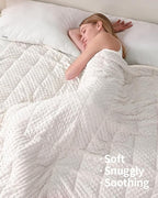 Mr. Sandman Weighted Blanket for Adults, Heavy Blanket for Woman, Man Sleeping/Calm, Soft and Cozy Weighted Throw Blankets, Machine Washable, 48 x 72in, 15 lbs, White