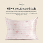 Kitsch Satin Pillowcase with Zipper for Hair & Skin - Softer Than Silk Pillow Cases, Smooth Cooling Satin Pillow Case, Wrinkle-Free Pillow Cases Standard Size (19x26) - Striped Bows