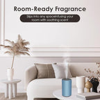 Waterless Essential Oil Diffuser, Battery Powered Mini Scent Air Machine, Aromatherapy Mist Diffuser for Home Room Car Office (Blue Aluminum Alloy)