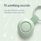 Hatch Go | Portable Sound Machine for Babies and Kids | Sleep Soother | 10 Soothing Sounds | White Noise | Shush | Travel | Registry Gift | Baby Shower | Clips on Stroller | Mint