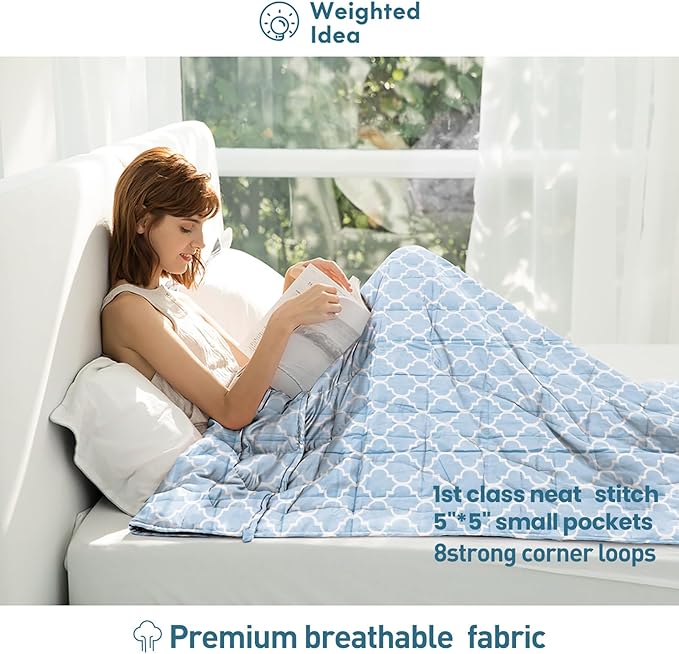 Weighted Idea Weighted Blanket for Adults (Lanterns,48"x72",12lbs) Cooling Breathable Heavy Blanket with Premium Glass Beads All-Season Soft Thick Comfort