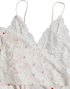 WDIRARA Women' Silk Satin Pajamas Set 4pcs Lingerie Floral Lace Cami Sleepwear with Robe