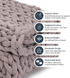 Nuzzie Original Knit Weighted Blanket - Breathable, Cooling, Hand Made Knit Throw Blanket for Sleep - Machine Washable, Stylish Decor Design (Dusty Rose, Full | 16lbs | 48"x72")
