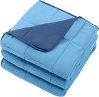 Blue Weighted Blanket for Adults 12lbs, 48"x72", Twin Full Size Cooling Heavy Throw Blanket for 110-130lbs, Microfiber Soft Thick Big Blankets Weighted Comforter Gift for Sleeping
