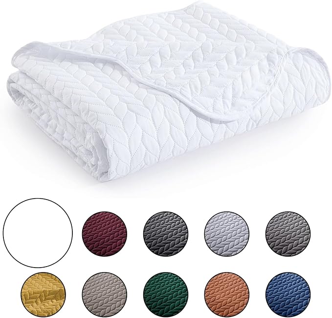 IR Imperial Rooms 8 Pack Quilt King Size Bedding (106" x 96") - Bulk Wholesale for Hotels, Guest Bedroom & Airbnbs - Lightweight Microfiber Reversible Embossed Quilts Bedspread (White)