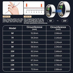 Ring Health Tracker for Women Men, Fit Ring with Heart Rate,Blood Oxygen,Sleep Monitor,Calories, Step Counter, IP68 Waterproof Smart Ring for iPhone & Android, No Subscription Fee (Silver, 7#)