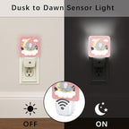 Elephant Night Lights Plug Into Wall, Cute Fanciful Moon Cloud None Peach Dusk to Dawn Led Plug in Night Lights for Entryway Garage Stairs Decor 1pcs
