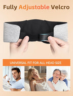 Sleep Mask with Headphones Bluetooth 6.0, 20H Playtime Sleeping Headphones with HD Stereo Speakers for Side Sleepers, Adjustable Blackout Silk Eye Mask for Travel Meditation, Gifts for Women Men(Grey)