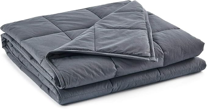TONGDADA California King Size Weighted Blanket | 90''x108'',30lbs | Perfect for Couples | Premium Cotton Material with Glass Beads | Dark Grey