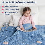 Kivik Weighted Blanket 3lbs, 36" x 48", Blue Moon Stars Heavy Throw Blankets, All-Season Breathable Soft Cute, Calming & Sleep, Machine Washable