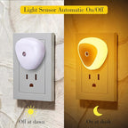 KINUR LED Night Light Lamp with Smart Sensor Dusk to Dawn Sensor, 0.5W Orange Amber Nightlight Plug into Wall, Night Lamp Led Night Light for Kids, Nursery, Bedroom, Hallway, Stairs, Kitchen,6 Pack