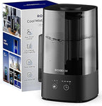 ROSEKM 4.5L Humidifiers for Bedroom, Humidifiers for Home Large Room, Cool Mist Humidfiers for Baby and Plant with Timer, Adjustable Mist Level, 360° Nozzle, Auto Shut-Off, Black
