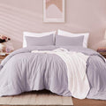 WRENSONGE Full Size Comforter Sets - 3 Pieces Lilac Comforter Prewashed Soft Lightweight for All Seasons, Fluffy Down Alternative Comforter Full Size with 2 Pillow Shams