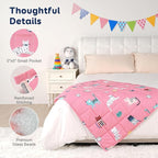 Kivik Breathable Weighted Blanket 3 lbs, Cooling Small Weighted Blankets, Ultra Soft Heavy Throw for Relaxing & Sleeping, Machine Washable, 36 x 48 Inches, Cute Cat Printing, Pink