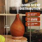 Porseme 280ml Essential Oil Diffuser Glass Color Changing Aroma Air Diffusers Aromatherapy Ultrasonic Cool Mist Humidifier 7 Running Hours Waterless Auto-Off for Sleeping Yoga Office Spa(Caramel)