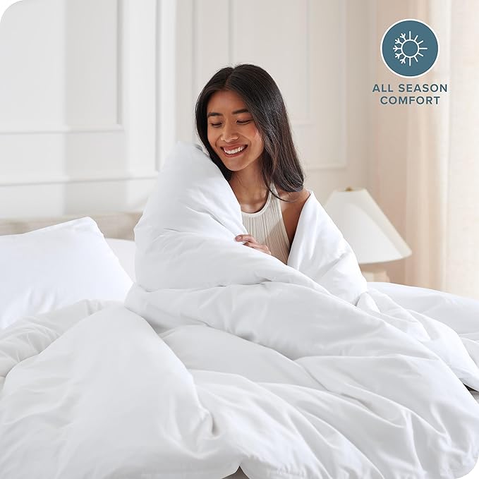 Bare Home Bedding Duvet Cover King Size - Premium 1800 Super Soft Collection - Lightweight, Cooling - Soft Breathable Bedding Duvet Cover (King, White)