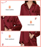 EPLAZA Kids Satin Pajamas Sets Girls Boys Button-Down Silky Pajamas Sleepwear with Hairband Eye Mask Hair Tie